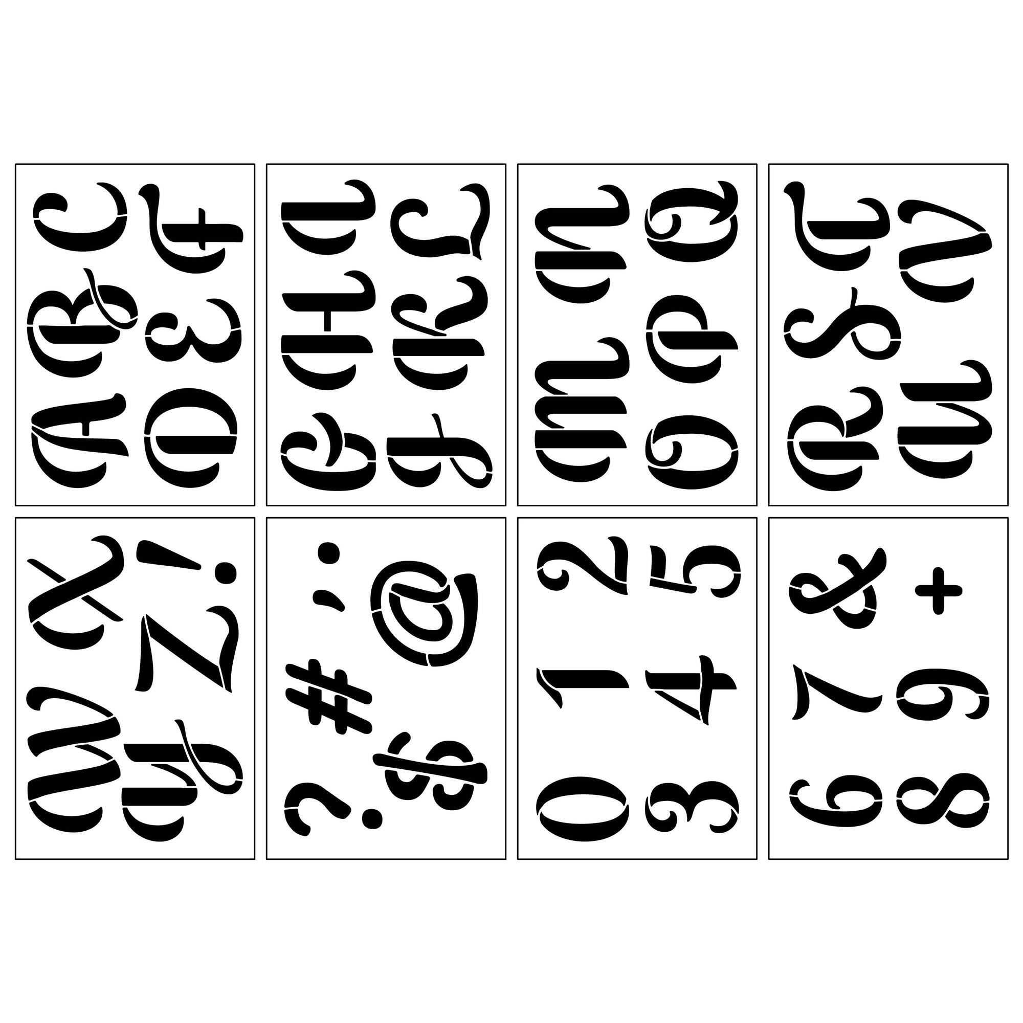 2.7" Wedding Alphabet Font Stencils by Craft Smart®